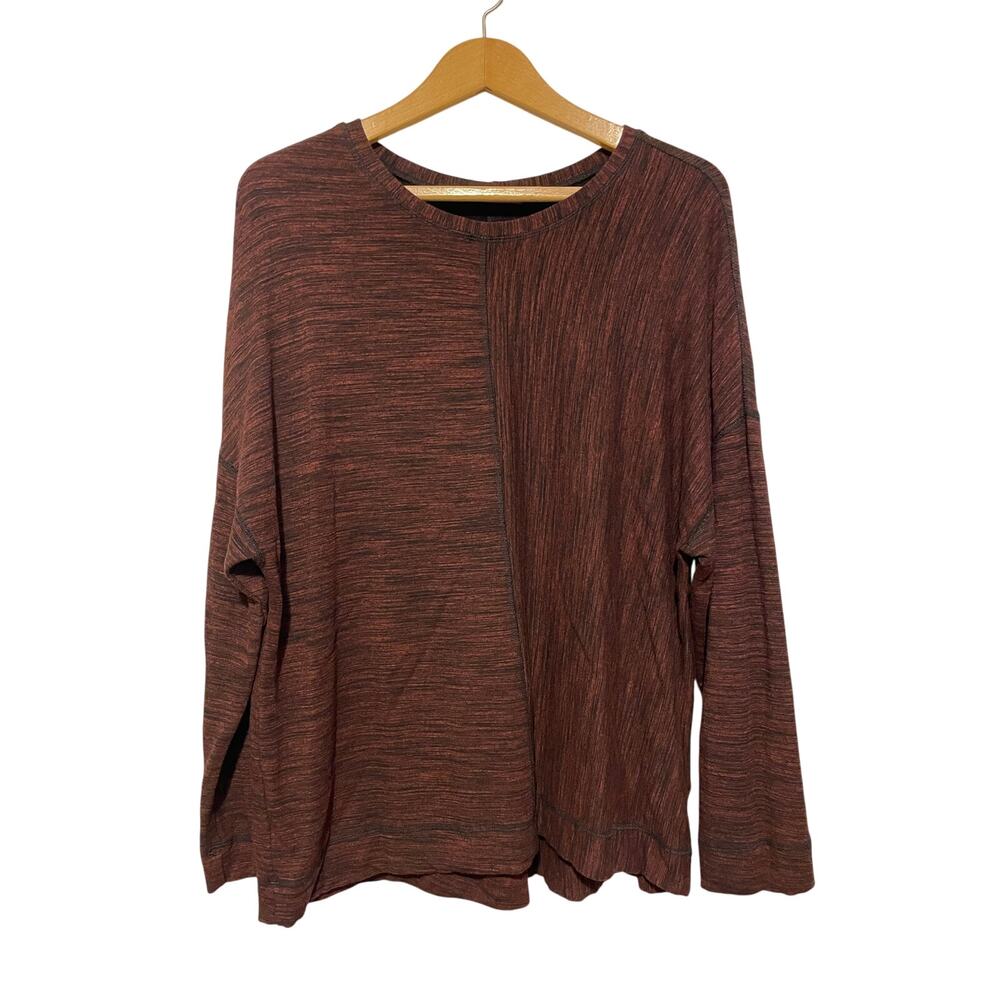 Cutloose long sleeve tunic top red black stretchy casual lagenlook Size L/XL